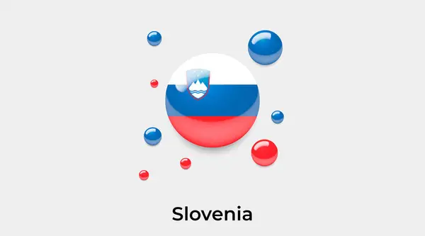スロベニアフラグバブル円形形アイコンカラフルなベクターイラスト — ストックベクタ