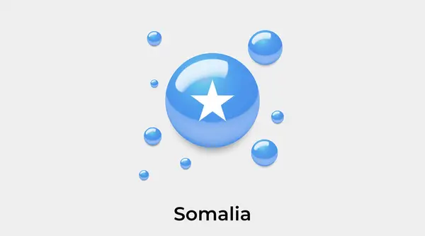 Drapeau Somalie Bulle Cercle Forme Ronde Icône Vectoriel Coloré Illustration — Image vectorielle
