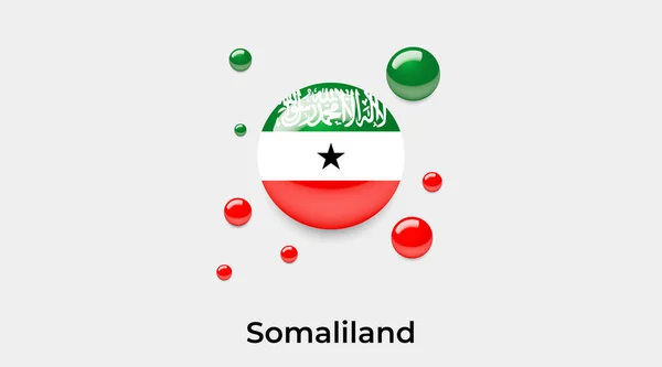 Somalilandia Bandera Burbuja Círculo Forma Redonda Icono Colorido Vector Ilustración — Archivo Imágenes Vectoriales