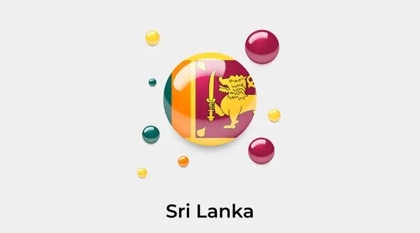 Sri Lanka Flagge Blasenkreis Runde Form Symbol Bunte Vektor Illustration — Stockvektor
