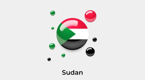 Bandera Sudán Burbuja Círculo Forma Redonda Icono Colorido Vector Ilustración — Archivo Imágenes Vectoriales