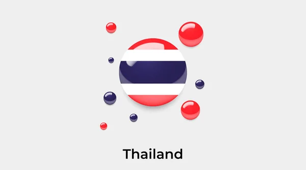 Thailandia Bandiera Bolla Cerchio Forma Rotonda Icona Colorato Vettoriale Illustrazione — Vettoriale Stock