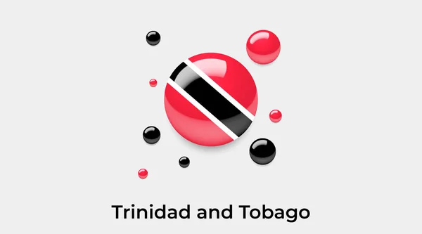Trinidad Och Tobago Flagga Bubbla Cirkel Rund Form Ikon Färgglada — Stock vektor
