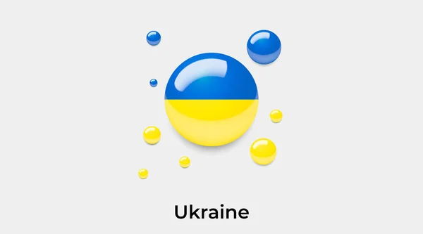 Україна Прапор Бульбашки Круглої Форми Значок Барвисті Векторні Ілюстрації — стоковий вектор