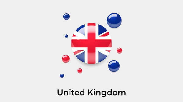 Круг Пузыря Флага Великобритании Круглая Форма Иконки Красочная Векторная Иллюстрация — стоковый вектор