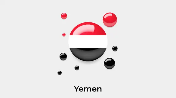 Yemen Bandiera Bolla Cerchio Forma Rotonda Icona Colorato Vettoriale Illustrazione — Vettoriale Stock