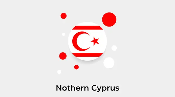 Nothern Cyprus Flag Bubble Circle Shape Icon Colorful Vector Illustration — Stock Vector