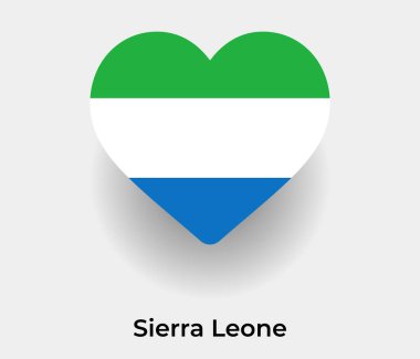 Sierra Leone bayrak kalp şekli ülke ikon vektör illüstrasyonu