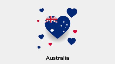 Avustralya kalp şekli ve ek kalp ikonu çizimi