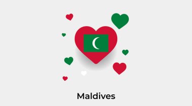 Maldivler kalp şekli ve ek kalp ikonu çizimi
