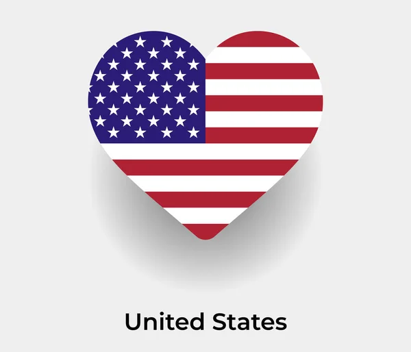 United States Flag Heart Shape Country Icon Vector Illustration — Stock Vector