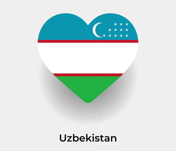 Узбекистан Обозначает Векторную Иллюстрацию Сердечной Формы — стоковый вектор