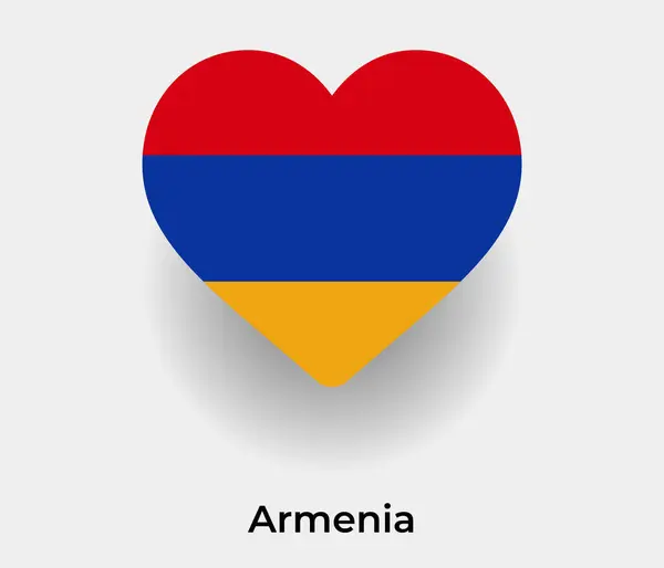 亚美尼亚国旗心形国家图标矢量插图 — 图库矢量图片