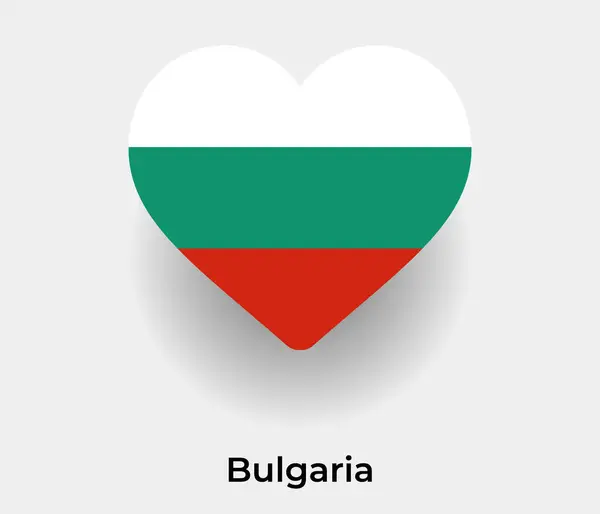 Bulgarie Drapeau Forme Coeur Icône Pays Illustration Vectorielle — Image vectorielle