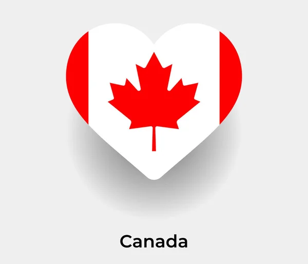 Bandera Canadá Corazón Forma País Icono Vector Ilustración — Archivo Imágenes Vectoriales