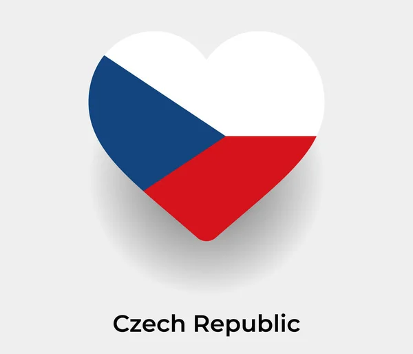 Tschechische Republik Flagge Herz Form Land Symbol Vektor Illustration — Stockvektor