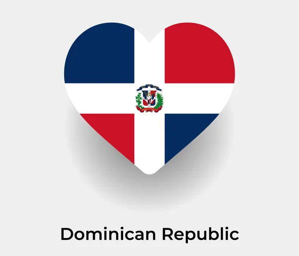 Dominikanska Republiken Flagga Hjärta Form Land Ikon Vektor Illustration — Stock vektor