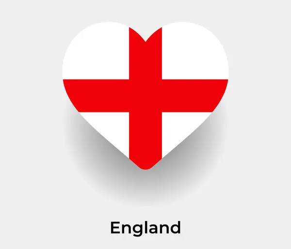 Angleterre Drapeau Coeur Forme Pays Icône Vectoriel Illustration — Image vectorielle