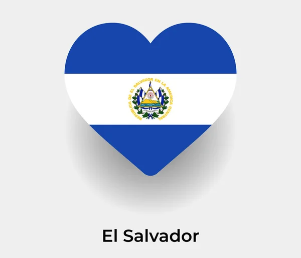 Salvador Bayrağı Kalp Şekli Ülke Vektör Illüstrasyonu — Stok Vektör