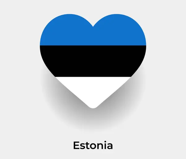 Estland Vlag Hart Vorm Land Pictogram Vector Illustratie — Stockvector