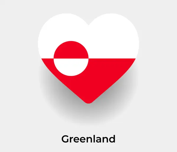 Grónsko Vlajka Srdce Tvar Země Ikona Vektor Ilustrace — Stockový vektor