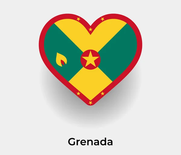 Granada Bandeira Coração Forma País Ícone Vetor Ilustração —  Vetores de Stock