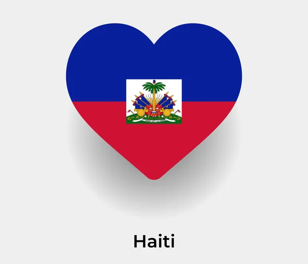 Haiti Zászló Szív Alakja Ország Ikon Vektor Illusztráció — Stock Vector