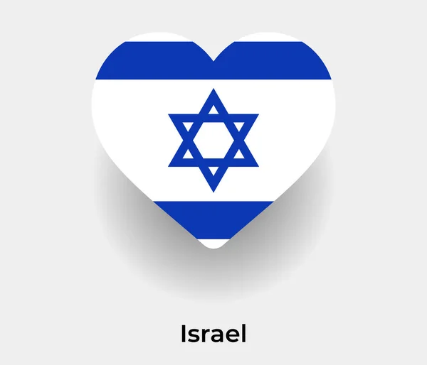 Israele Bandiera Forma Cuore Paese Icona Vettore Illustrazione — Vettoriale Stock