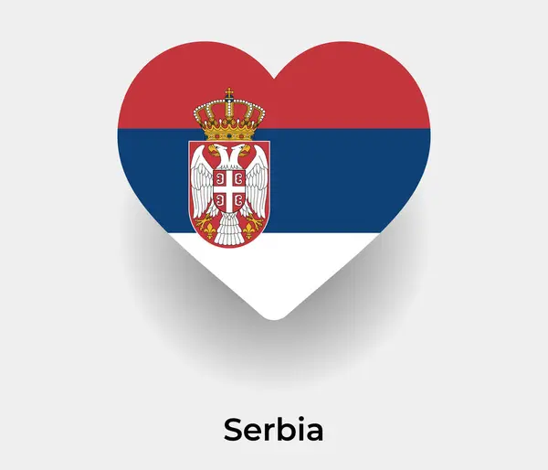 Sérvia Bandeira Coração Forma País Ícone Vetor Ilustração —  Vetores de Stock