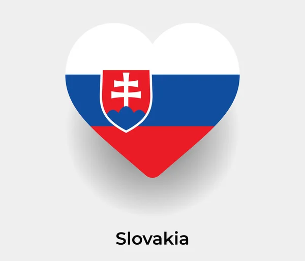 Eslováquia Bandeira Coração Forma País Ícone Vetor Ilustração — Vetor de Stock