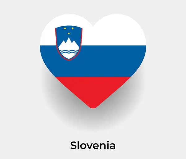 Eslovénia Bandeira Coração Forma País Ícone Vetor Ilustração — Vetor de Stock
