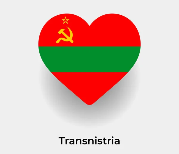 Transnistrie Drapeau Coeur Forme Pays Icône Vectoriel Illustration — Image vectorielle