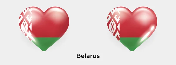 Векторная Иллюстрация Иконок Сердца Беларуси — стоковый вектор