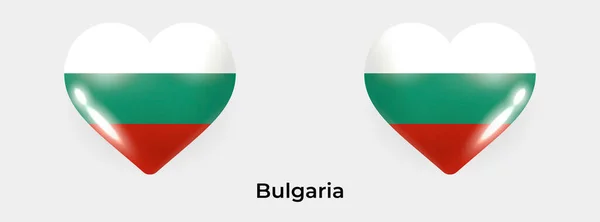 Bulgarie Drapeau Réaliste Glas Coeur Icône Vectoriel Illustration — Image vectorielle