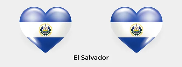 Salvador Bayrağı Gerçekçi Cam Kalp Ikonu Çizimi — Stok Vektör