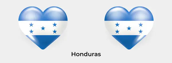 Honduras Bandera Realista Glas Corazón Icono Vector Ilustración — Archivo Imágenes Vectoriales