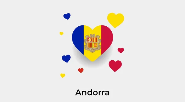 Форма Сердца Флагом Андорры Дополнительными Иконками Сердца — стоковый вектор