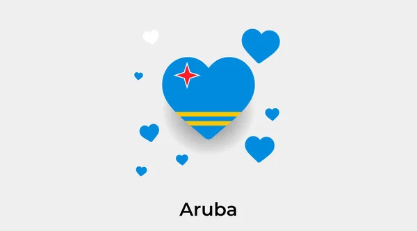 Bandera Aruba Forma Corazón Con Ilustración Adicional Icono Corazones Vector — Archivo Imágenes Vectoriales