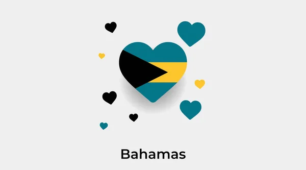 Bahamas Flag Heart Shape Additional Hearts Icon Vector Illustration — Stock Vector