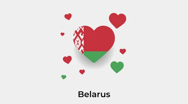 Беларусь Обозначает Форму Сердца Дополнительными Иконками Сердца — стоковый вектор