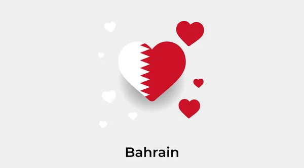 Bahrain Flag Heart Shape Additional Hearts Icon Vector Illustration — Stock Vector
