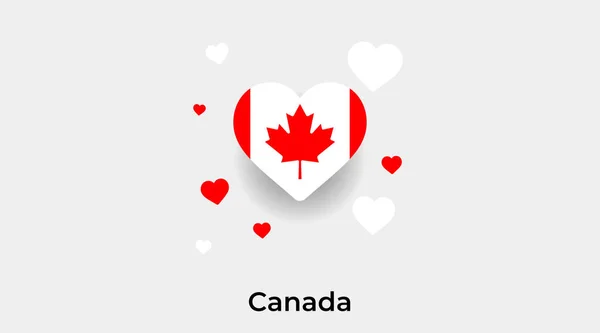 Bandera Canadá Forma Corazón Con Ilustración Adicional Icono Corazones Vector — Archivo Imágenes Vectoriales