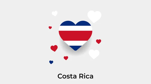 Costa Rica Bandera Forma Corazón Con Ilustración Adicional Icono Corazones — Archivo Imágenes Vectoriales