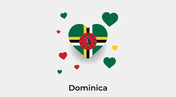 Dominica Flag Heart Shape Additional Hearts Icon Vector Illustration — Stock Vector