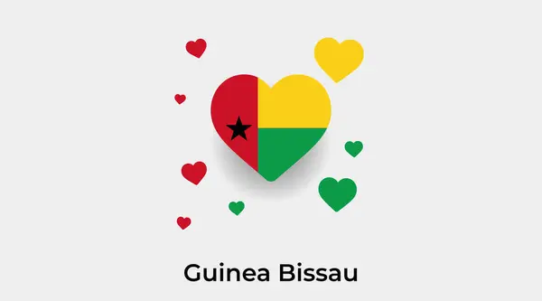 Σημαία Της Γουινέας Μπισάου Σχήμα Καρδιάς Πρόσθετες Καρδιές Εικονίδιο Διάνυσμα — Διανυσματικό Αρχείο