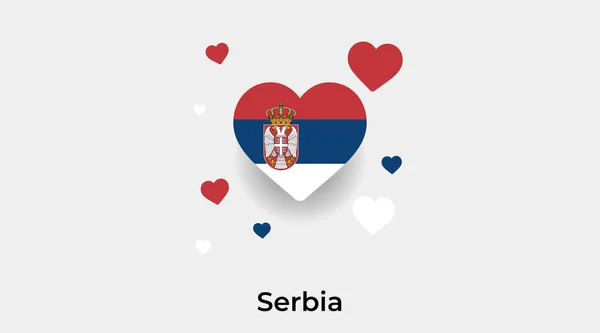 Sérvia Bandeira Forma Coração Com Corações Adicionais Ícone Vetor Ilustração — Vetor de Stock