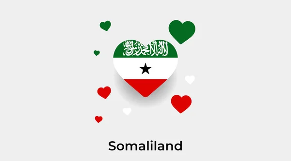 Somalilândia Bandeira Forma Coração Com Corações Adicionais Ícone Vetor Ilustração —  Vetores de Stock