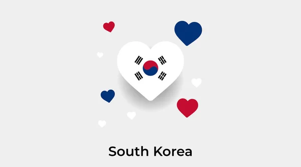 South Korea Flag Heart Shape Additional Hearts Icon Vector Illustration — Stock Vector