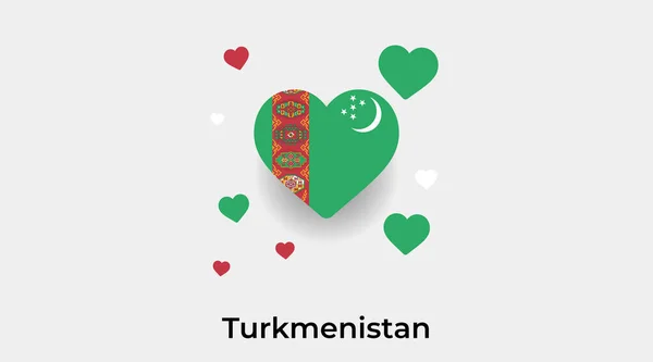 Türkmenistan kalp şeklinde ek kalp simgesi illüstrasyonu