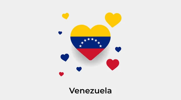 Venezuela Bayrak Kalp Şekli Kalp Ikonu Vektör Illüstrasyonu — Stok Vektör